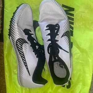 Nike Zoom Track Spikes; US 7.5 in White/Black